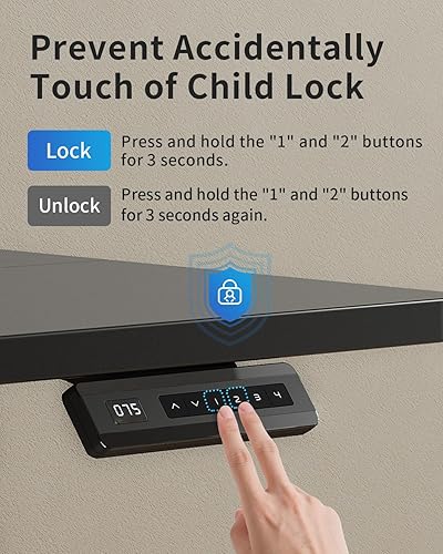 Miniatura 9 de FEZIBO Escritorio de pie con bandeja para teclado, altura ajustable de 55 x 24 pulgadas, con ajustes preestablecidos de memoria para oficina en