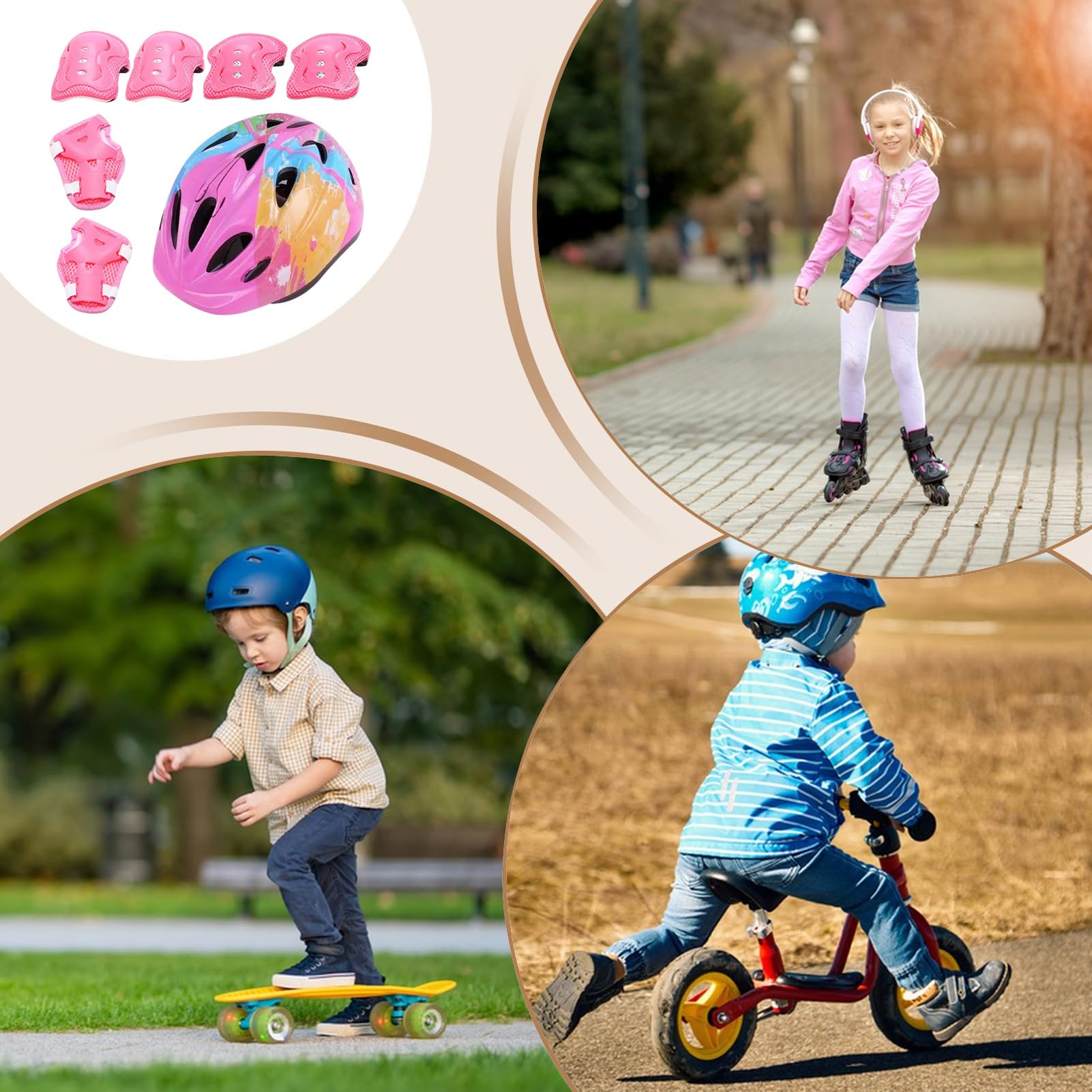Kit de Protection Complète pour Protections Skate Poignets Genoux Coudes | Équipement de Sécurité Sportif pour Roller Patinage Cyclisme et Trottinette