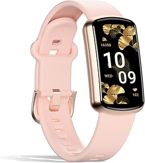 Health Fitness Tracker, Smart Watch with 24/7 Heart Rate, Activity Tracker with Blood Pressure and Blood Oxygen Monitor, 120 Sport Mode Waterproof Sleep Tracker for Women Men (Pink)
