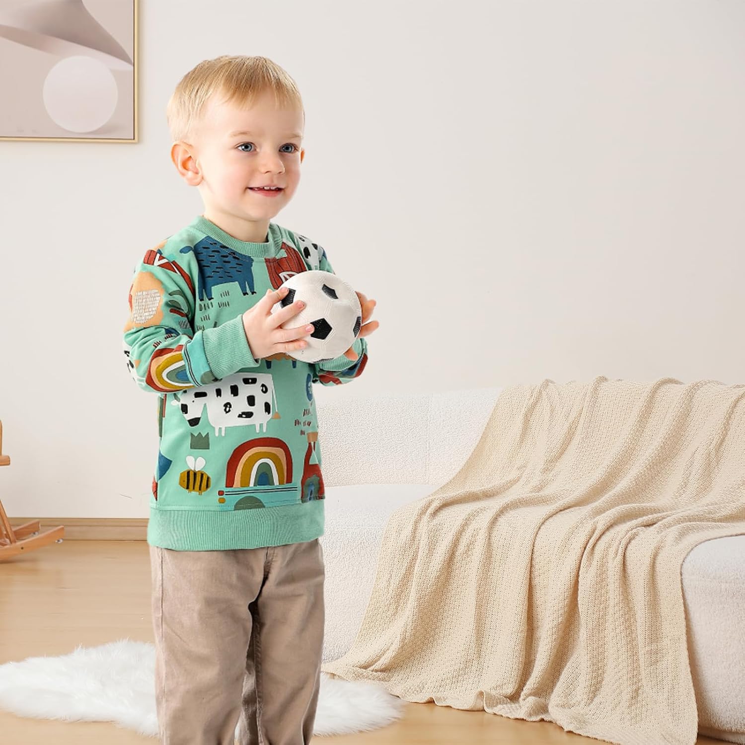 GFQLONG Toddler Boy Sweatshirts,Boys Pullover Crewneck Long Sleeve Shirts,Cotton Dinosaur Cartoon Sweaters Tops - Image 5