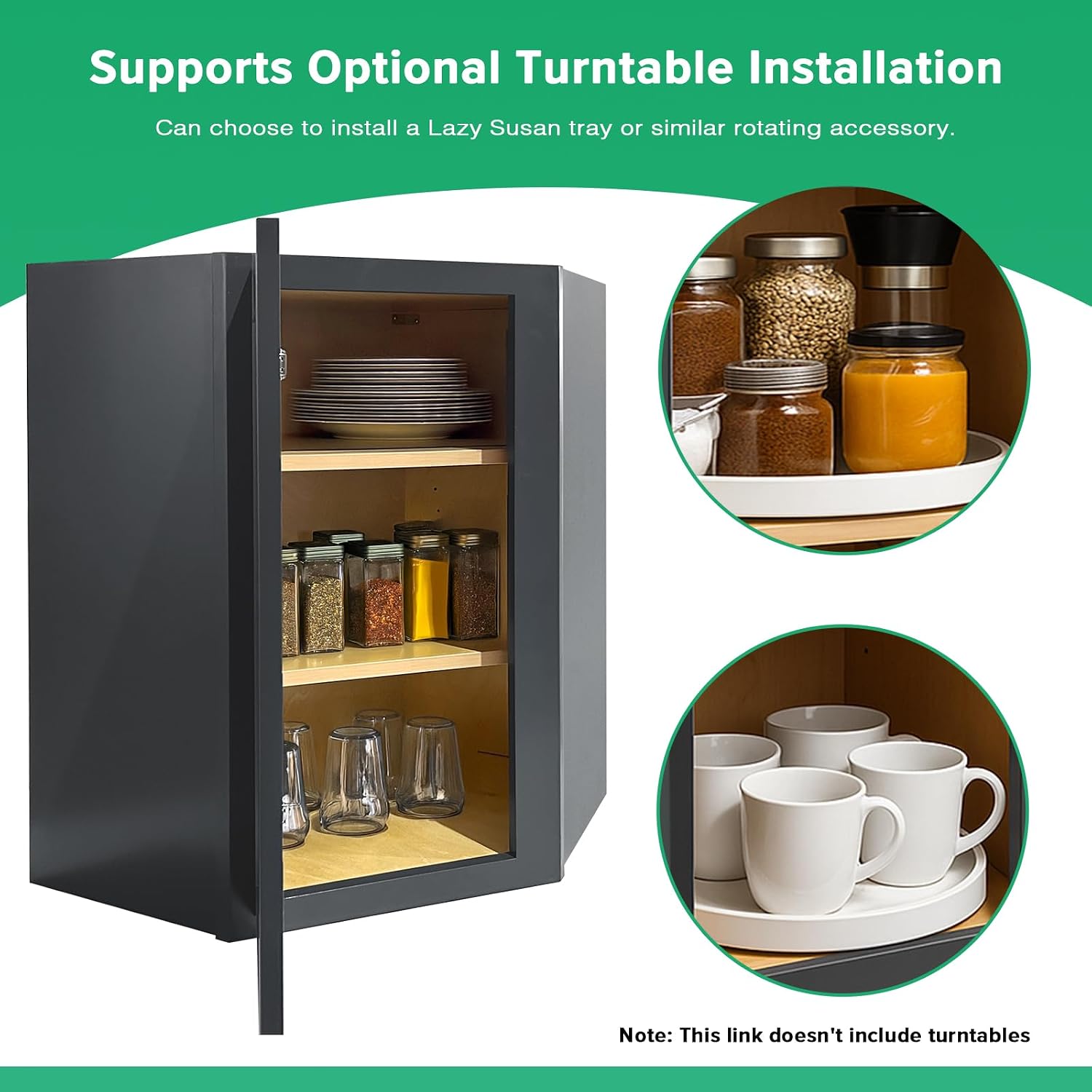 30" Corner Kitchen Wall Cabinet, Upper Cabinet with Soft-Close Door, 2 Adjustable Shelves, Unassemble, Diagonal Corner Storage Cabinet for Kitchen Remodel (Graphite Shaker, 24"W x 30"H x 12"D)