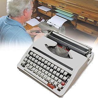 MZBDYYF Máquina de escribir retro mecánica inglesa, antigua, tradicional, portátil, manual, acabado vintage, máquinas de escribir antiguas para notas, cartas o escritura creativa, color blanco