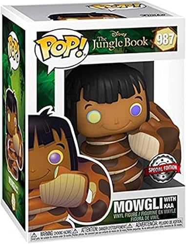 Funko Pop! The Jungle Book Mowgli con figura de vinilo Kaa  Edición especial exclusiva