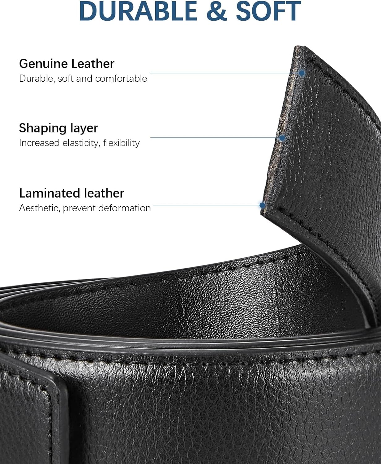 BOSTANTEN Belt Men Leather Reversible Belts for Men 1 3/8" for Casual Golf Dress Pants, Two-in-One Belt Gift - Image 5