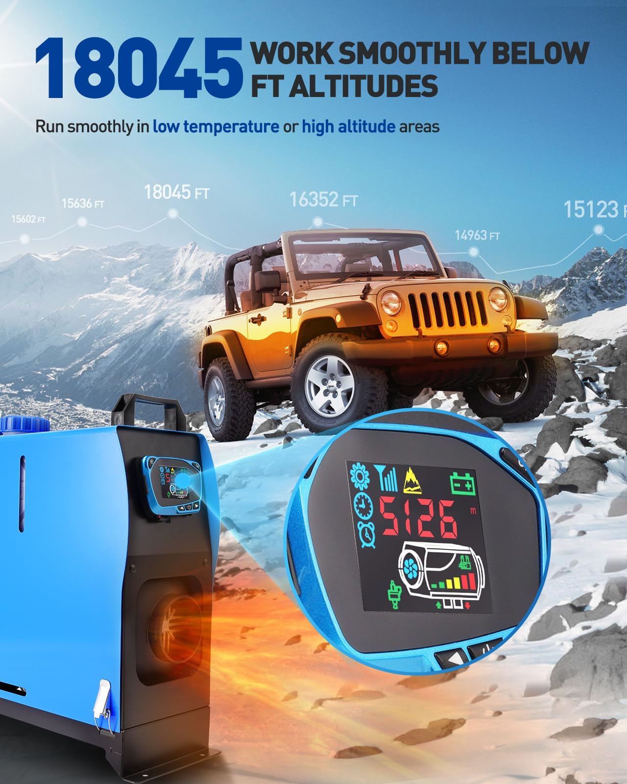 Ogrzewacz powietrza Diesel, 12 V 5 kW, ogrzewanie postojowe typu „wszystko w jednym”, pojedynczy otwór, z cyfrowym monitorem LCD i pilotem do samochodu, kampera, przyczepy, ciężarówki, kampera, auto