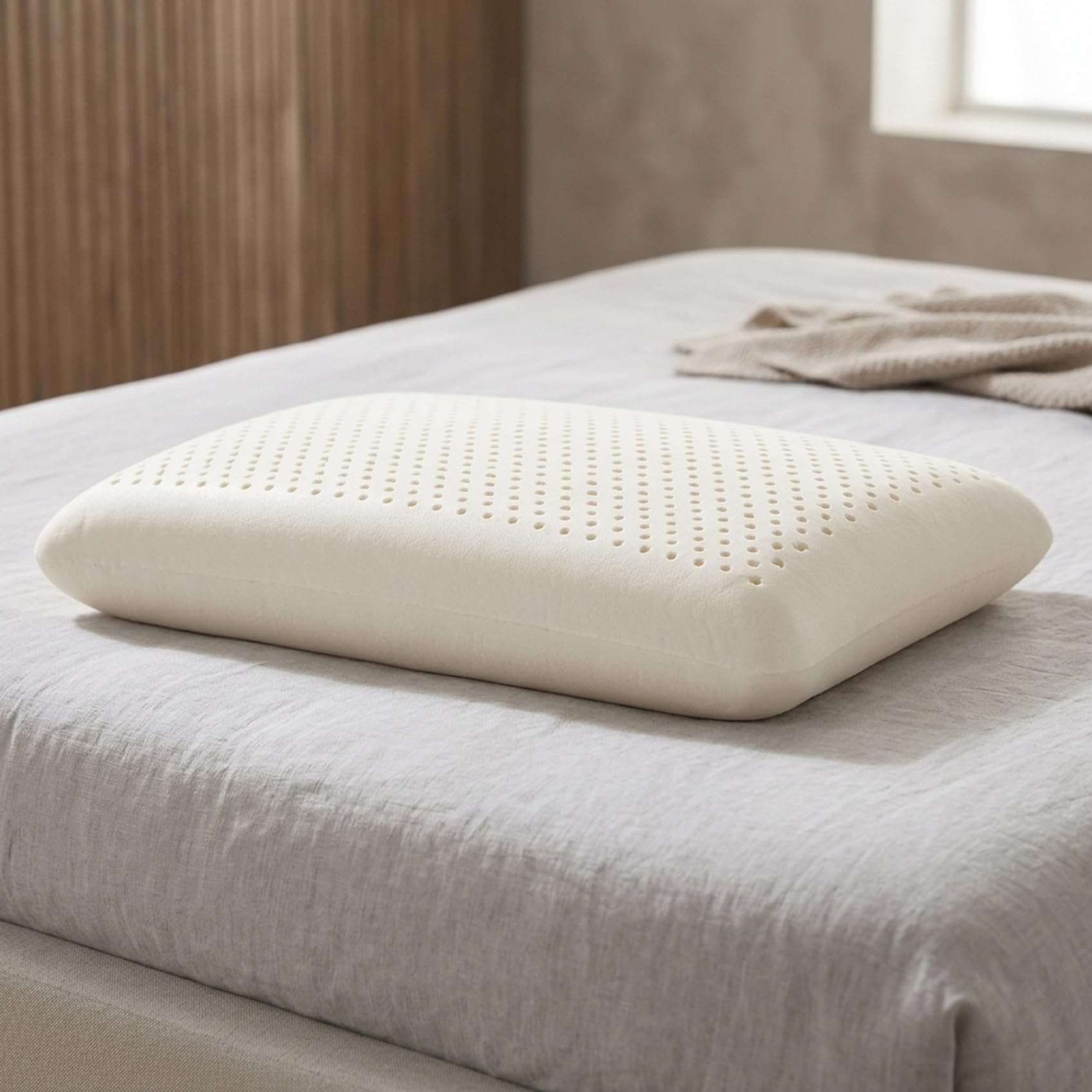 Oreiller en latex naturel Queen Size 40x61 cm avec mousse de soutien ergonomique