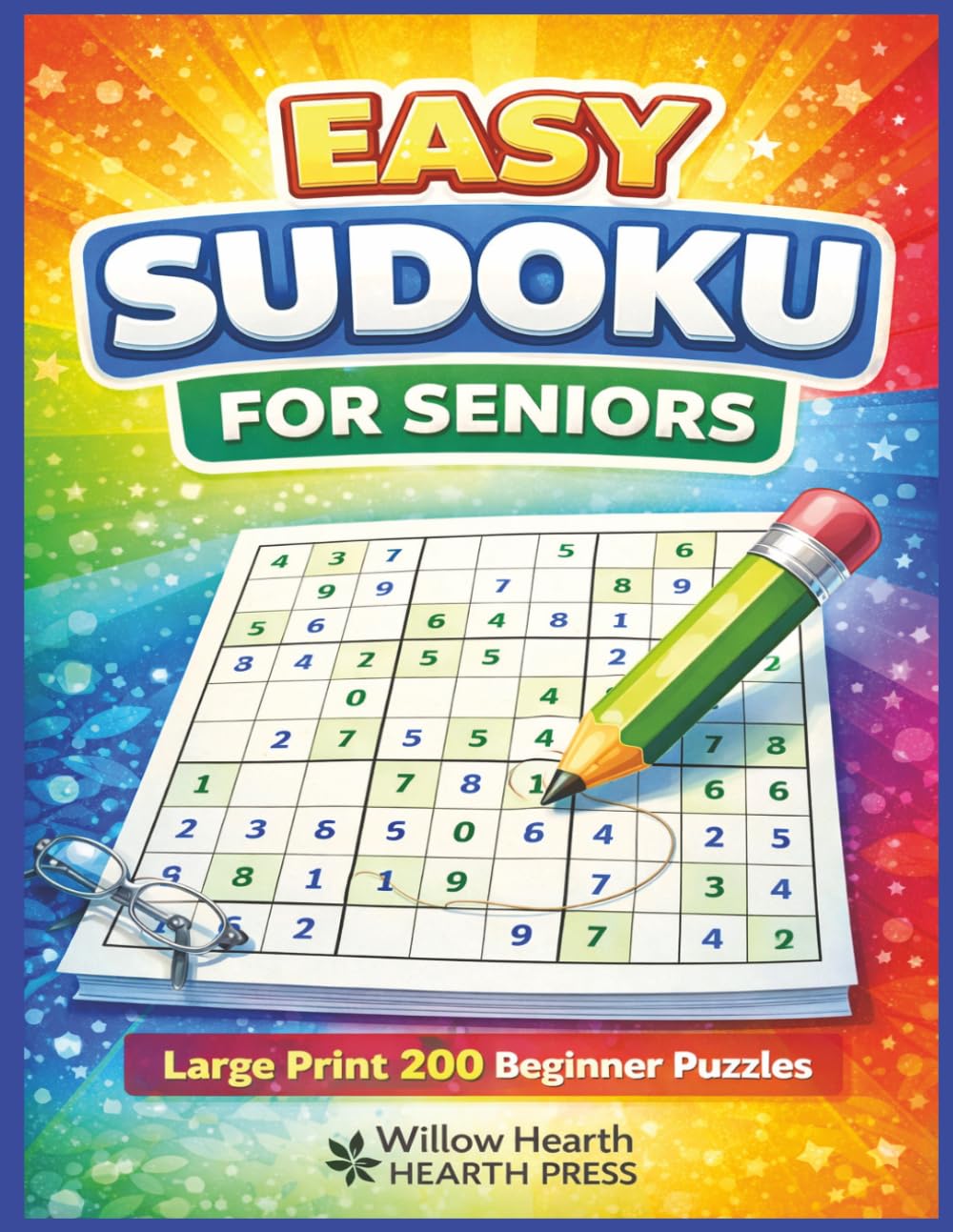 Easy Sudoku for Seniors: Large Print 200 Beginner Puzzles