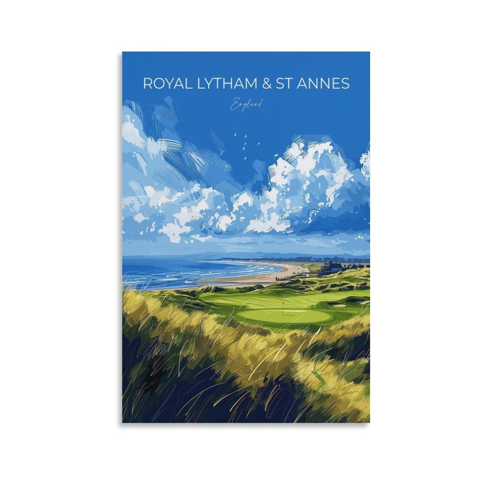 Gqvcjsw Royal Lytham & St Annes Travel Poster Canvas Poster Bedroom Decor Landscape Office Room Decor Gift 12X18inch(30X45cm)