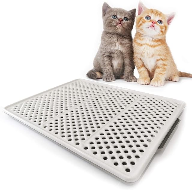 Litter Tray Anti Slip Mat Sifting Design Cat Kitten Paw Clean Large Pad Catcher Waterproof Urine Proof Scatter Control for Cat Toilet Litter Boxes Easy Clean Double-Layer Trapper Grey CatCentre®