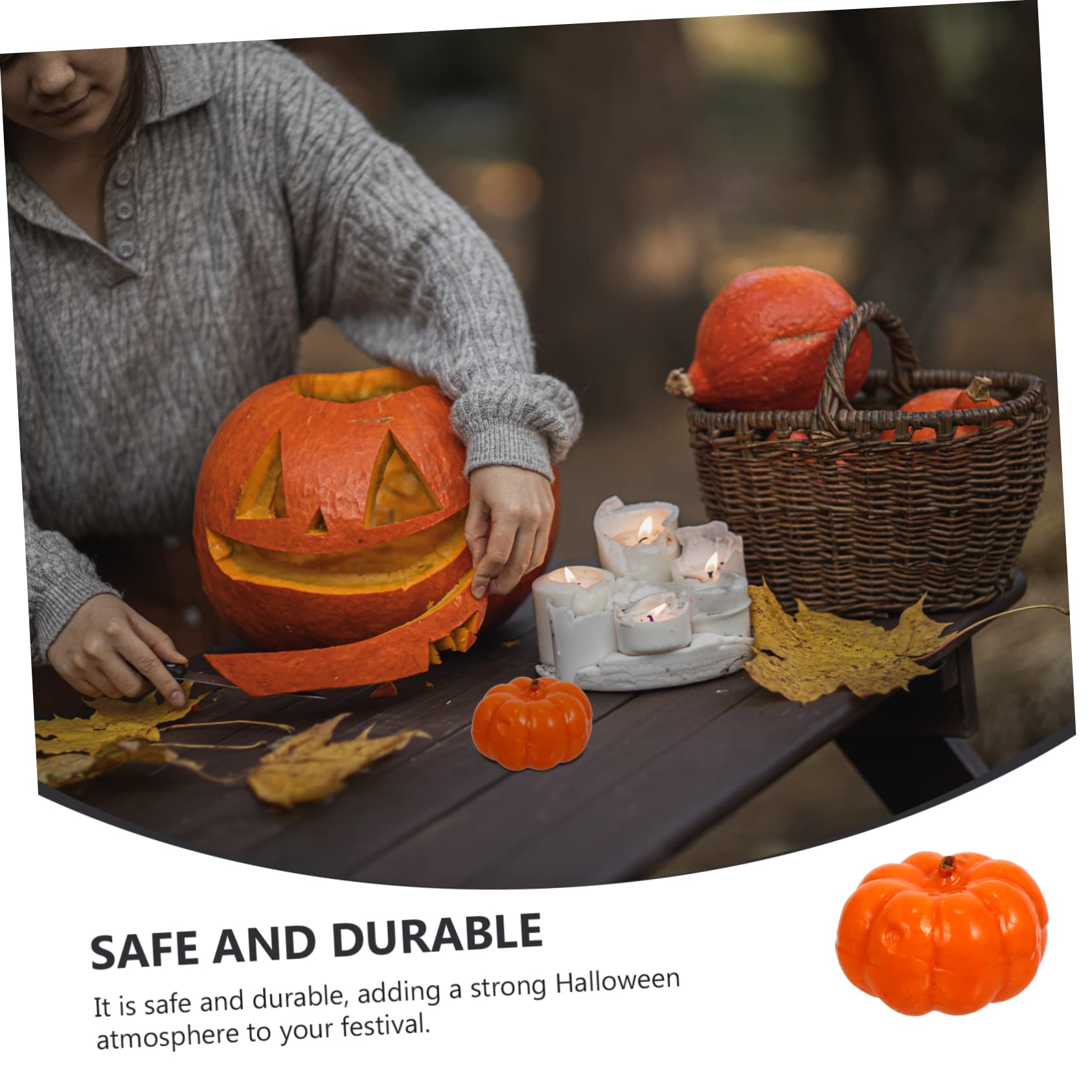 PRETYZOOM 700 Piezas De Decoración De Calabazas Falsas Calabazas De Halloween Adornos De Dulces Putka Grandes Artificiales Decoraciones De Otoño para El Hogar