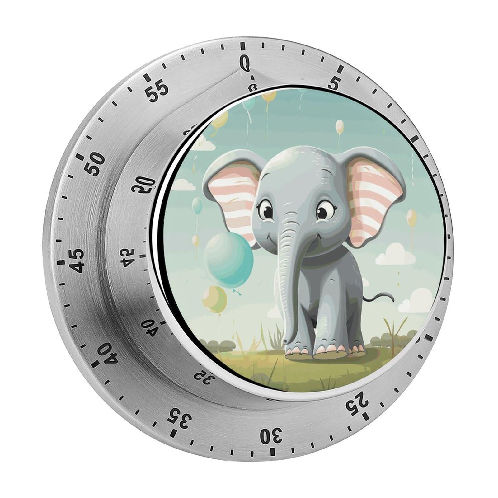 Lovely Elephant Kitchen Timers Magnetic Back Manual Countdown Timers for Classroom Home Gym Tanning