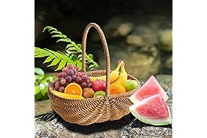 Garden Harvest Basket Woven Wicker Picnic Basket