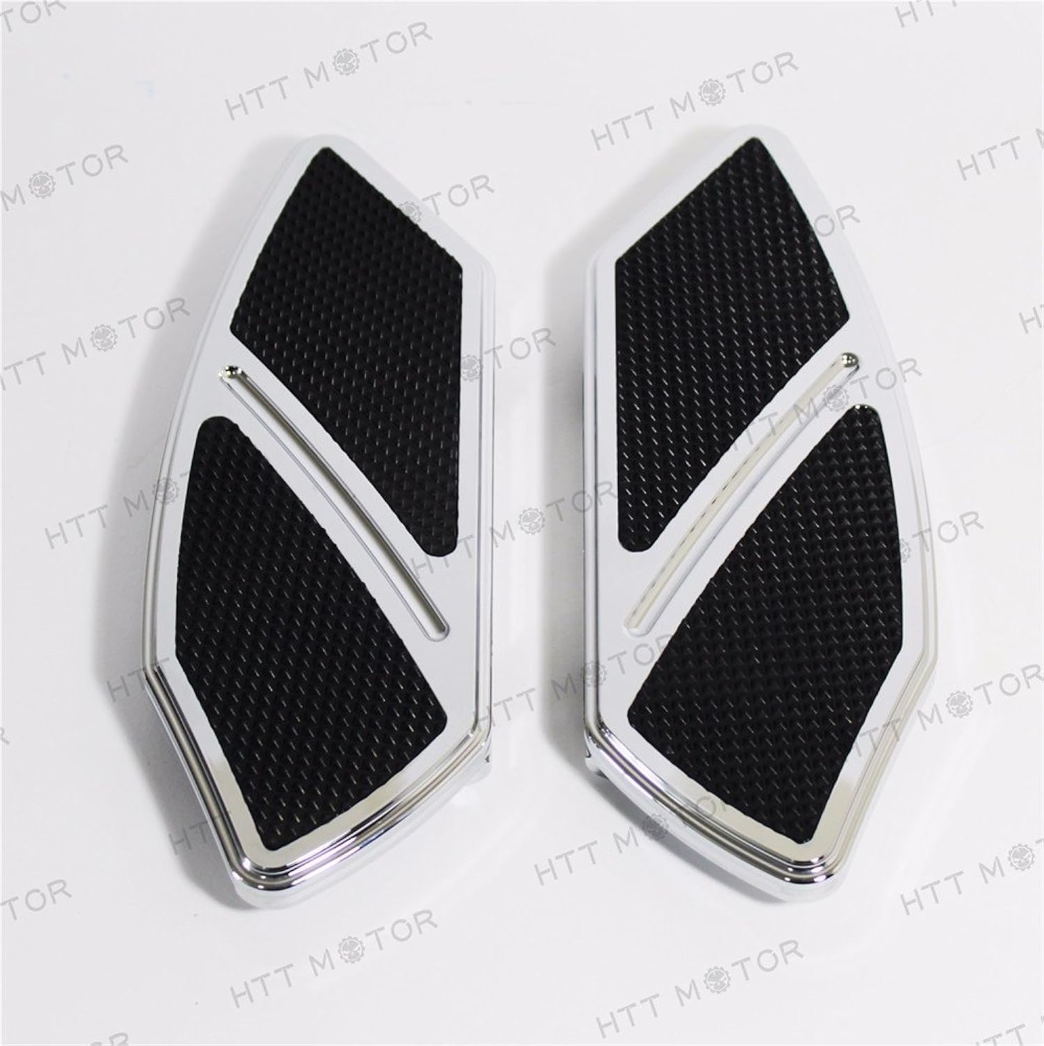 HTTMT H1316- Chrome Arc Edge Rear Passenger Foot Board Floorboard Compatible with Softail Harley Touring