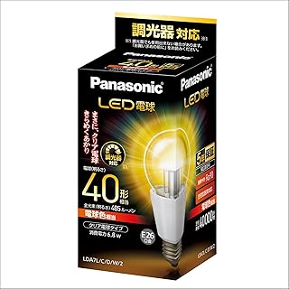 パナソニック LED電球 E26口金 電球40形相当 電球色相当(6.8W) 一般電球・クリアタイプ 調光器対応 LDA7LCDW2
