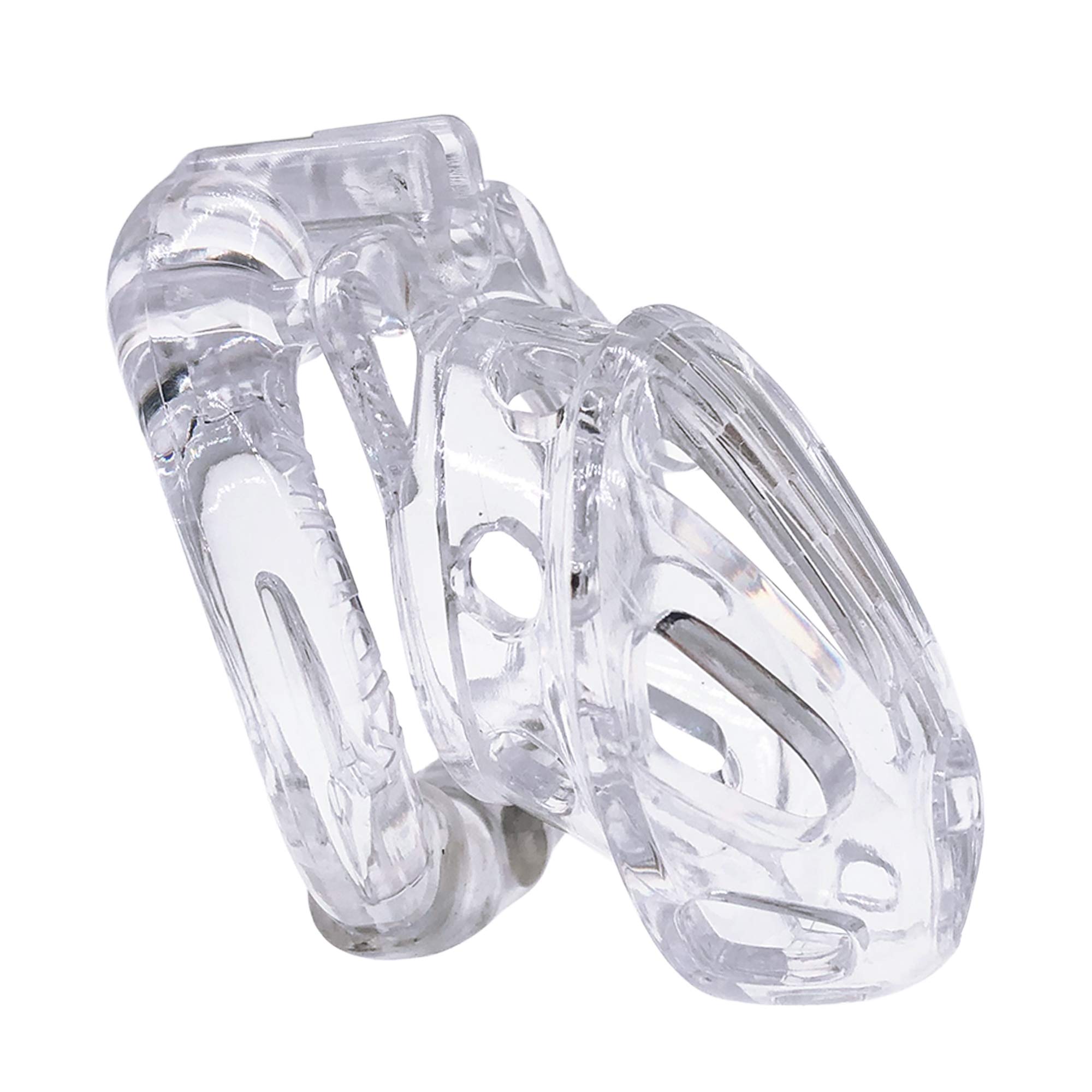 KZPC Male Chastity Cage| Lightweight Plastic Chastity Device| Adult Toy for Men| 4 Active Sizes Rings (Transparent, Long) LONG Transparent