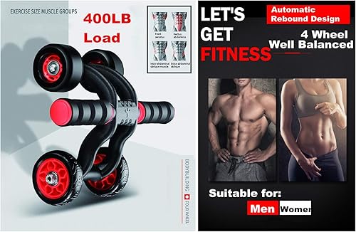 Miniatura 4 de KEREITH Rodillo de abdominales para entrenamiento de abdominales, rueda de abdominales, equipo de ejercicio para gimnasio en casa