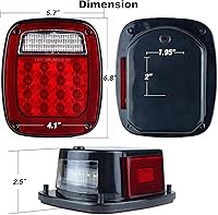 Vista 7 de Tail Lights Assembly Replacement for 1979-2006 Wrangler TJ YJ CJ5 CJ7 Red Square Rear Combination Tail Lamps with Passenger and Driver Side Marker
