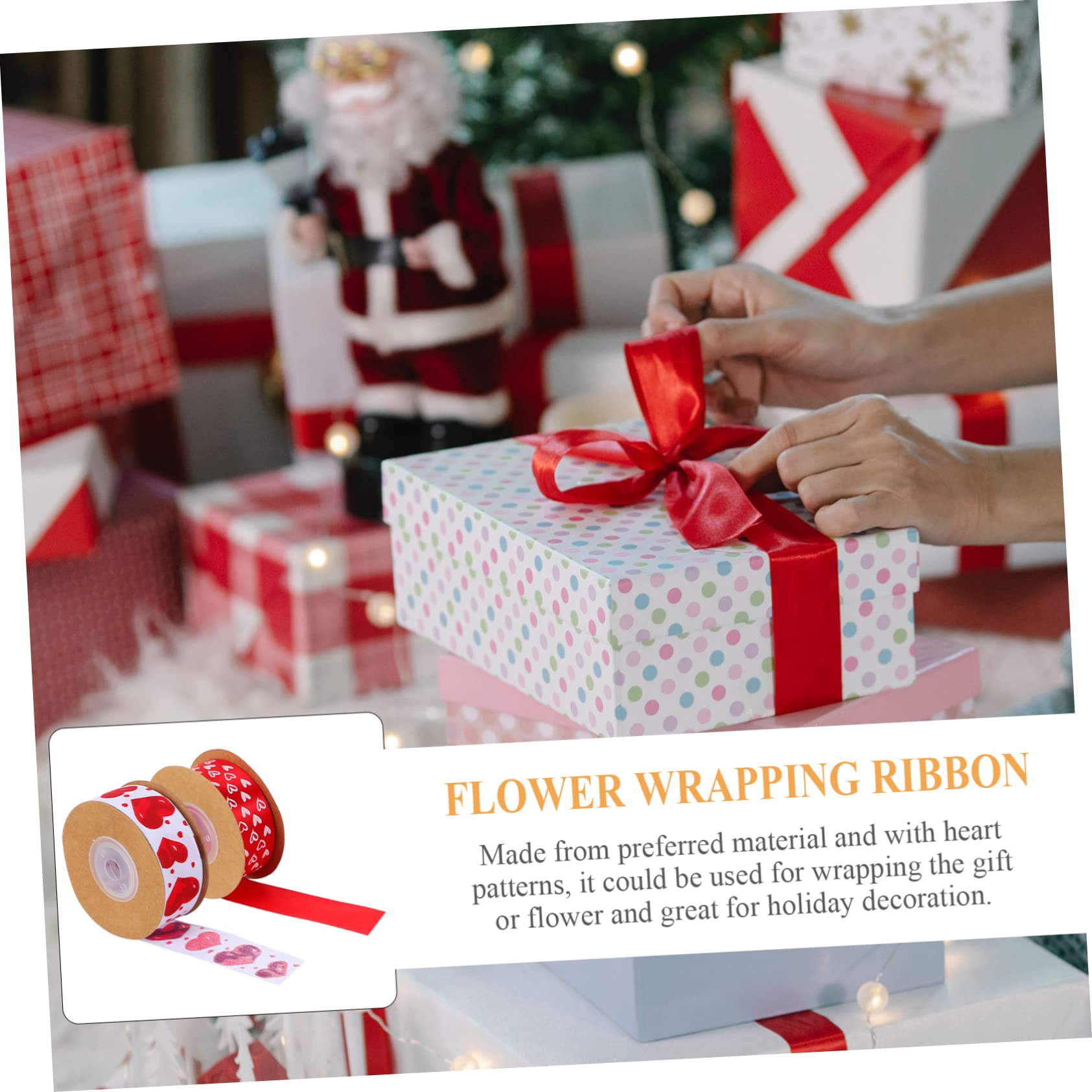 ABOOFAN 6rollen Herzbedruckte Geschenkbänder Für Valentinstag Und Dekoration Satinbänder Für Bastelarbeiten Und Geschenkverpackung