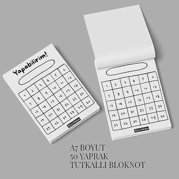 Minimal Plan 3lü Set, 3 adet A7 Boyut, Mini Tutkallı Bloknot, Not Kağıdı, Herbiri 50 Yaprak