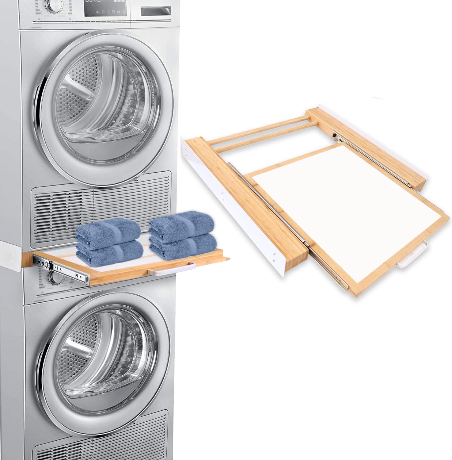 Buy Stacking Kit for Washing Machines and Dryers With Sliding Shelf & White Acrylic Board for