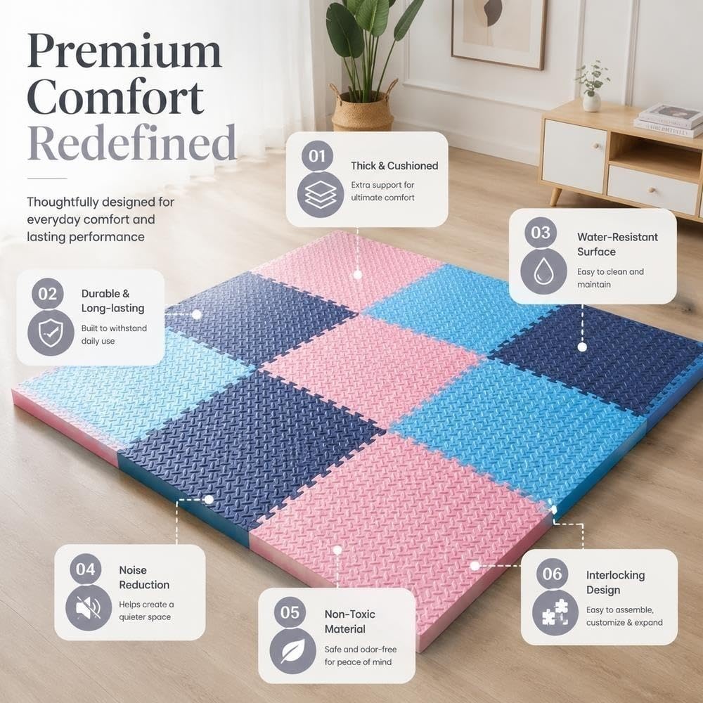 Tapis de Verrouillage Durable de Puzzle de carrelages protecteurs de Mousse