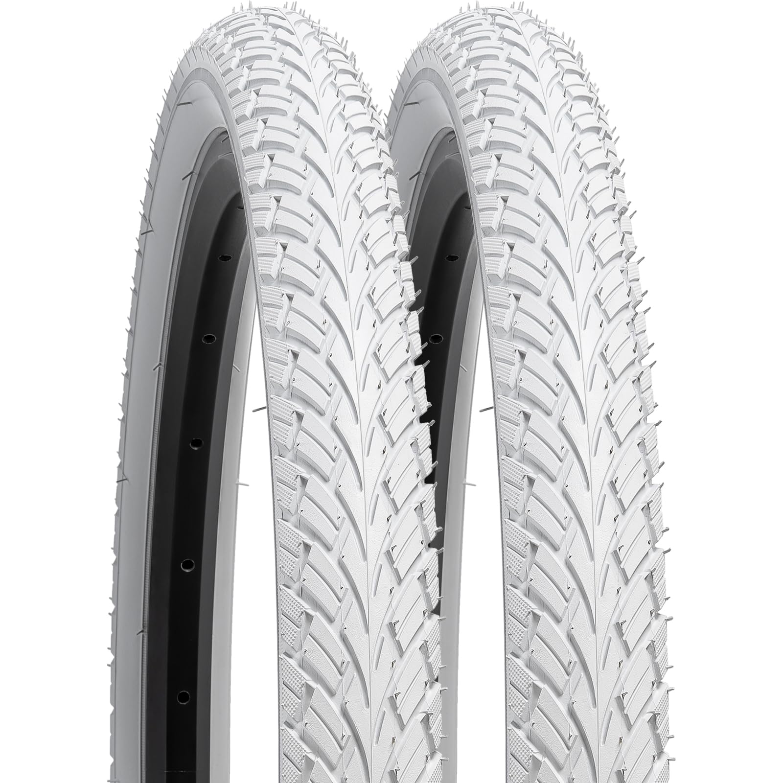 YunSCM 2Pcs 20 inch White Bike Tyres 20x1.75 Tires 47-406 Compatible with 20 x 1.75 20X1.75 Road bikes, city bikes Bicycle Bike Tyre