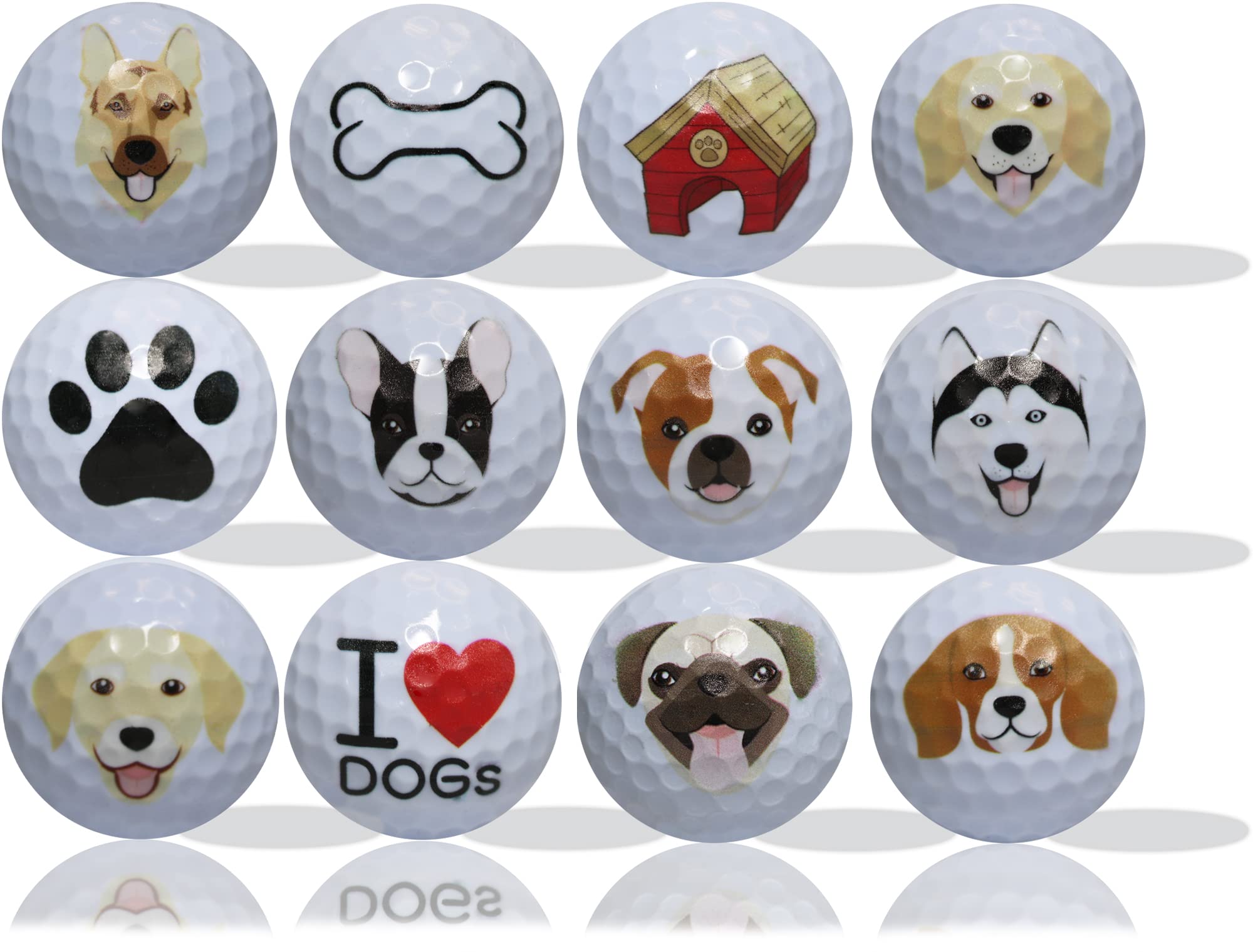 Dog Lover Golf Balls 12 pk • Great Gift IDEA from Moms, DADS and Kids - Perfect for The Person who has Everything.