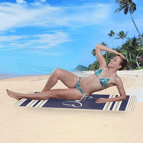 Miniatura 4 de Toalla de playa personalizada con nombres, toallas de playa personalizadas para adultos, mujeres y hombres, toallas de playa a rayas personalizadas,