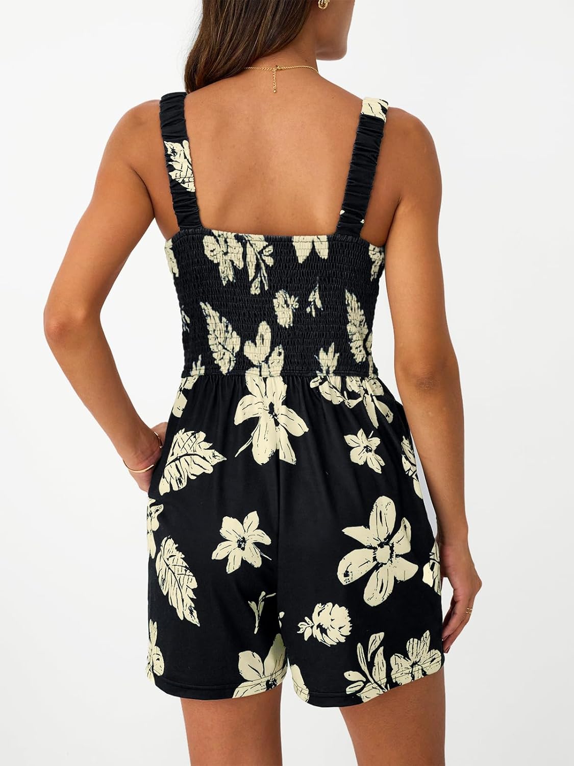 AUTOMET Rompers for Women Summer Vacation Beach Outfits Casual Loose Square Neck Shorts Jumpsuits Overalls 2026 Resort Wear - Image 4