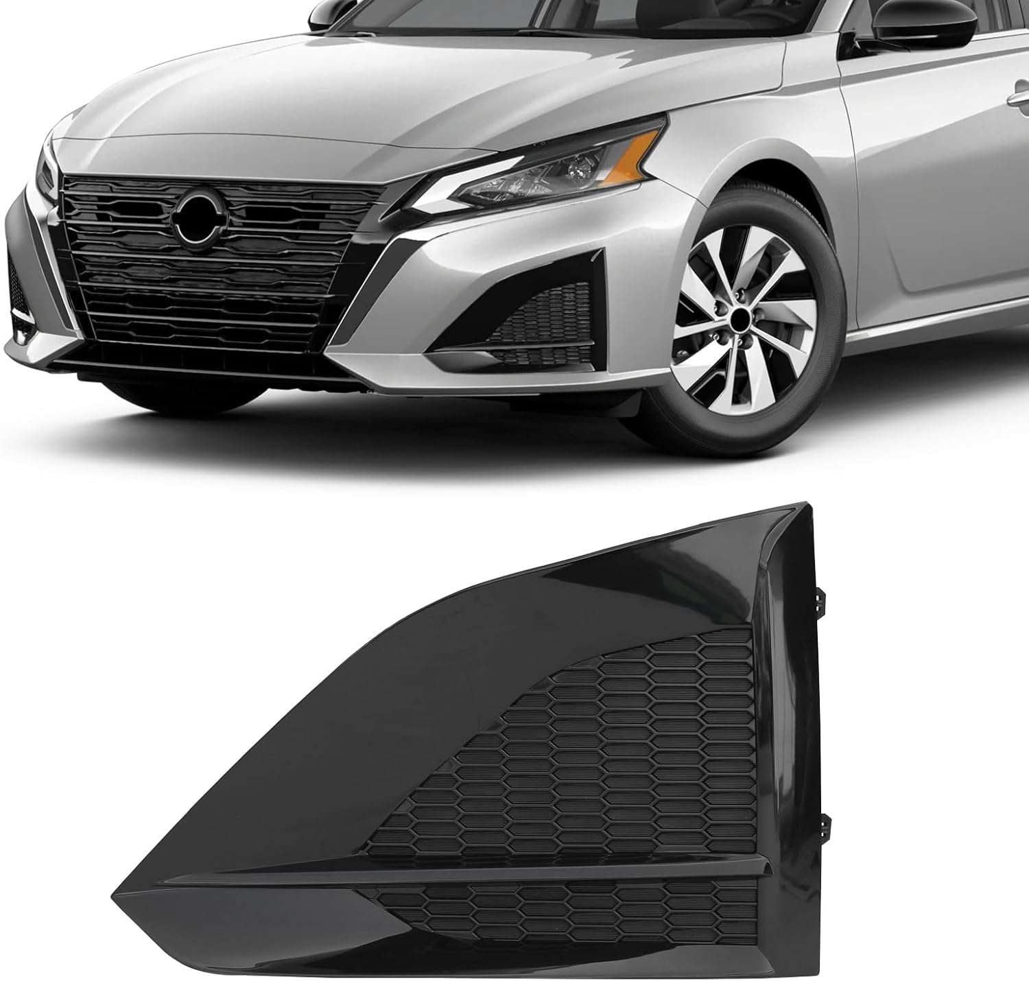 Driver Left Side Front Fog Light Cover Fit for Nissan Altima 2023 2024 Black Bezel Replacement for 622579HF0B NI1038190
