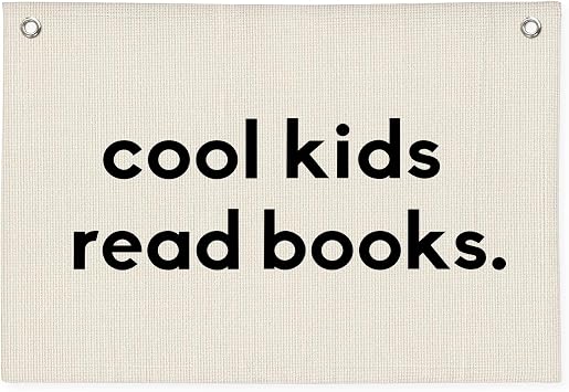 Reading Corner Decor for Classroom, Cool Kids Read Books Linen Canvas Banner, Playroom Read Sign Wall Hanging Flag Decor for Reading Corner Nook 20x30 Inch