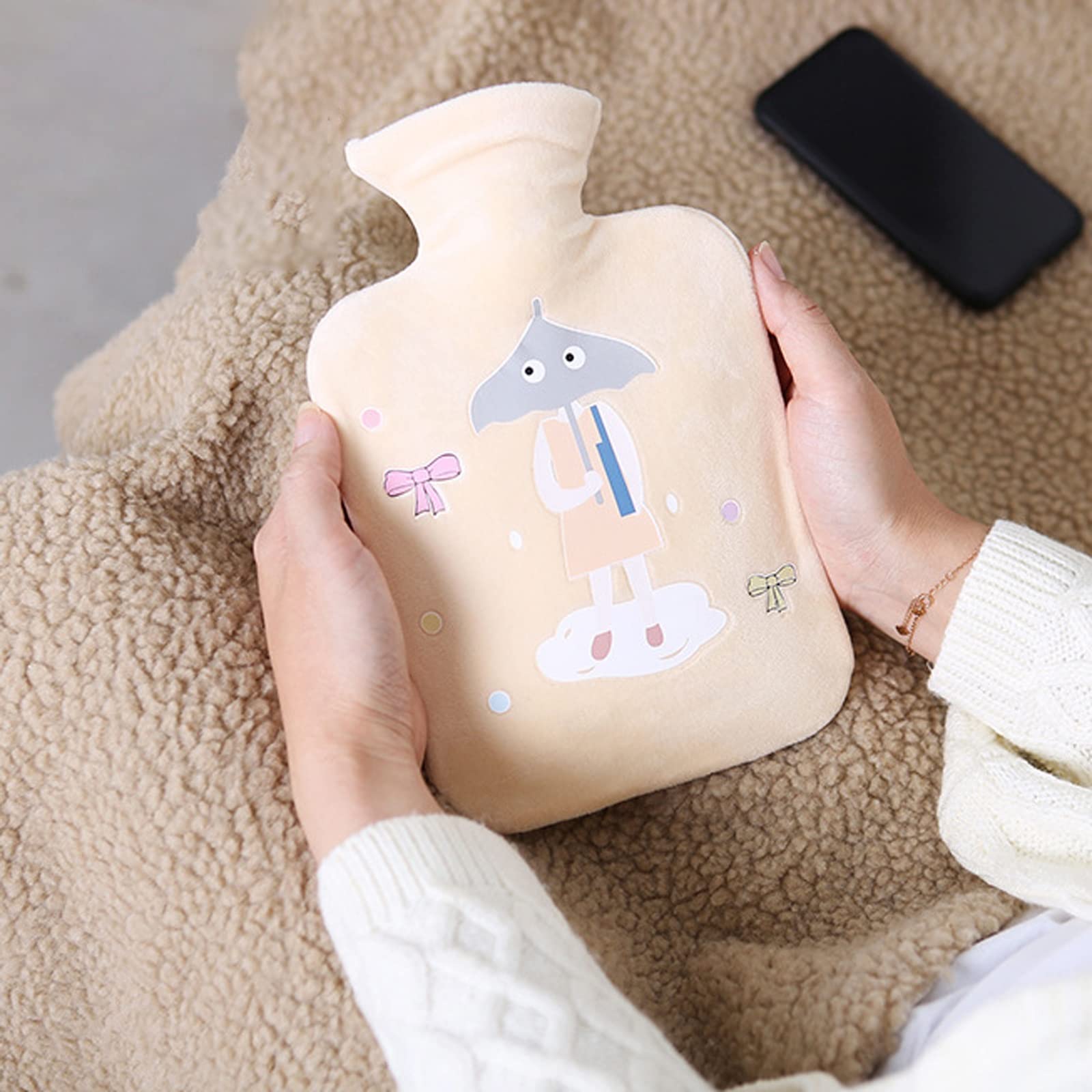 JINGYAN Termofory Cute Water Injection Hot Bottle PVC. Butelka gorącej wody panie pluszowe dłoni