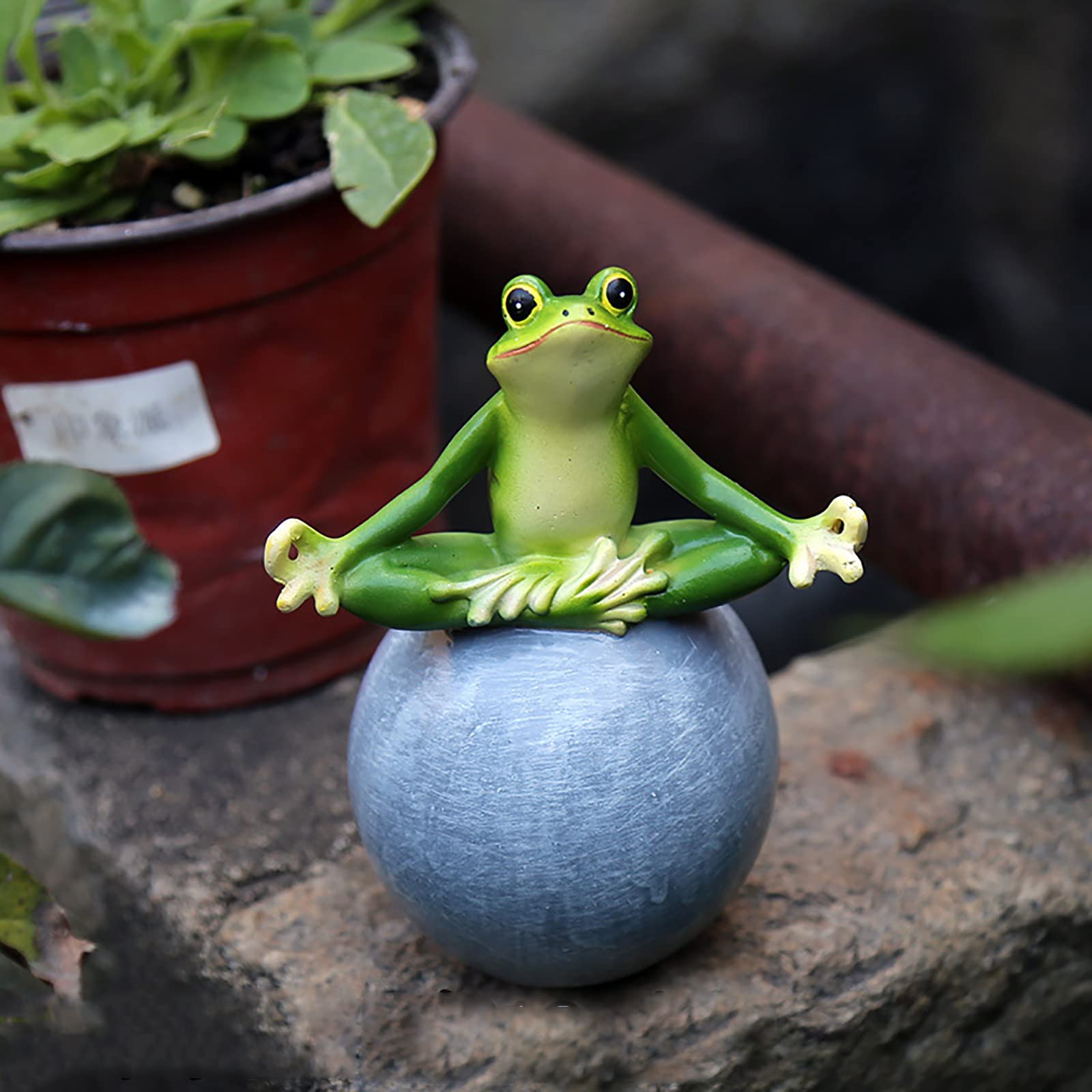 Figurines de grenouilles de yoga pour décoration jardin et maison zen