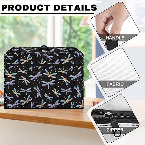 Miniatura 253 de Funda para máquina de coser de mariposas y flores con prácticos bolsillos, funda protectora con asa, para la mayoría de máquinas de coser estándar