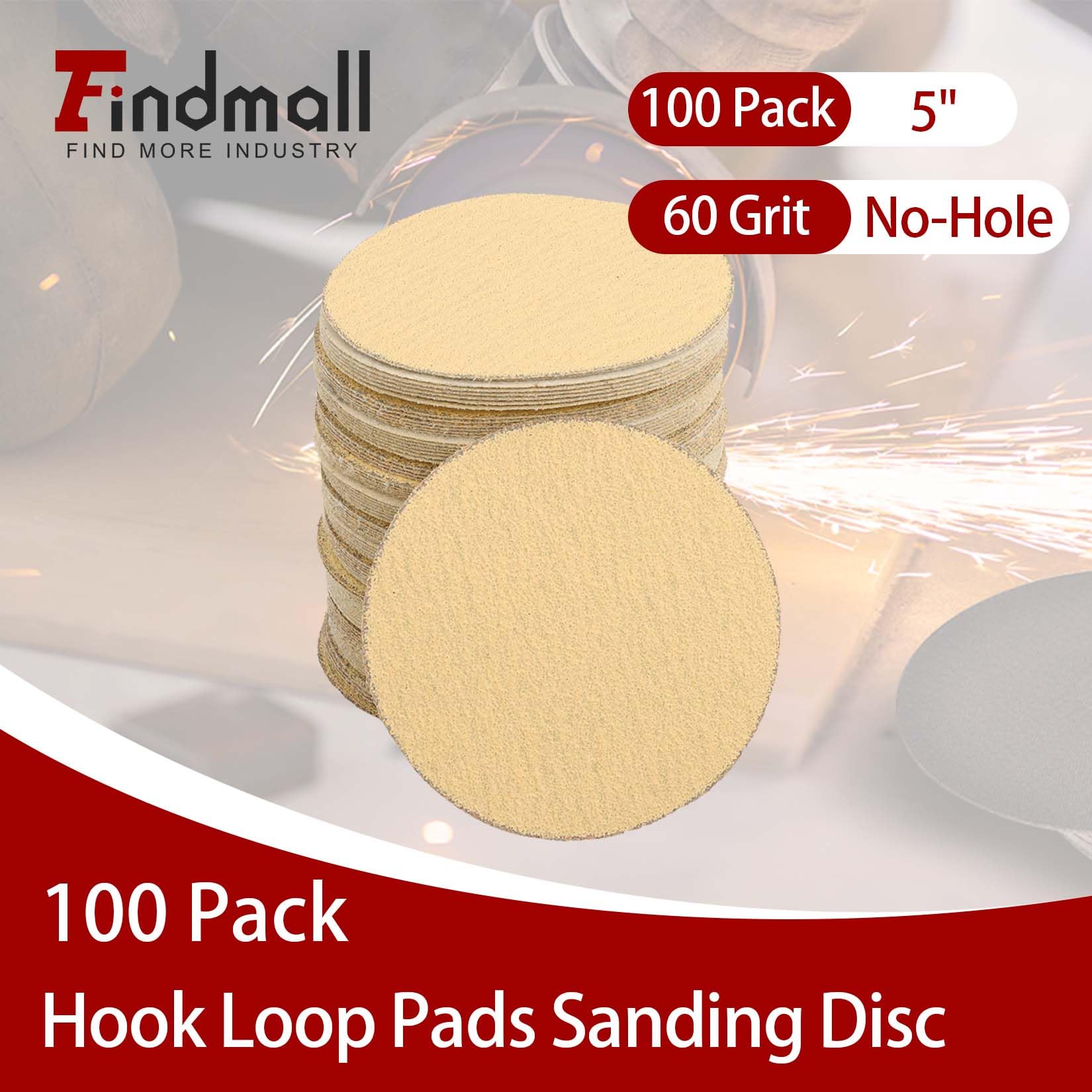 Disco de lija de 5 pulgadas sin agujeros, 100 piezas de papel de lija redonda de óxido de aluminio para lijadora de molino de lija accesorios de pulido (60 80 120 180 240 320) grano