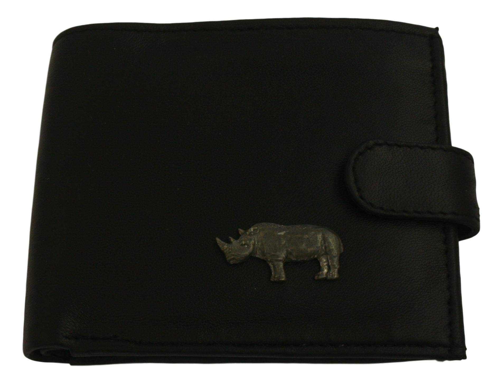 Gamekeepers Cottage giftsRhino Black Leather Mens Wallet RFID Protection