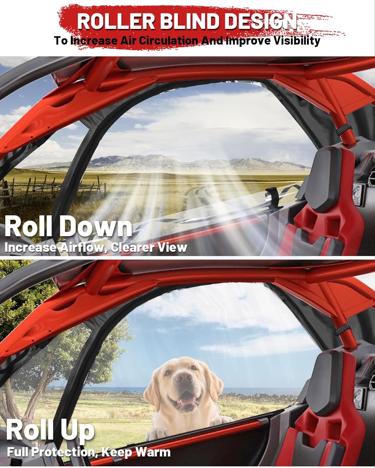 StarknightMT Soft Upper Doors Compatible with Polaris RZR Pro XP/Turbo R/Pro S (2020-2026), Cab Enclosure with 3rd Gen Upgraded Zippers & Reflective Strips, 2-Seater #2884664