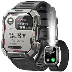 Military Smart Watch for Men Answer Make Calls 2 01 Smart Watch for Android and iPhone Fitness Tracker
