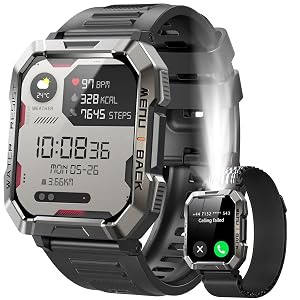 Military Smart Watch for Men Answer Make Calls 2 01 Smart Watch for Android and iPhone Fitness Tracker