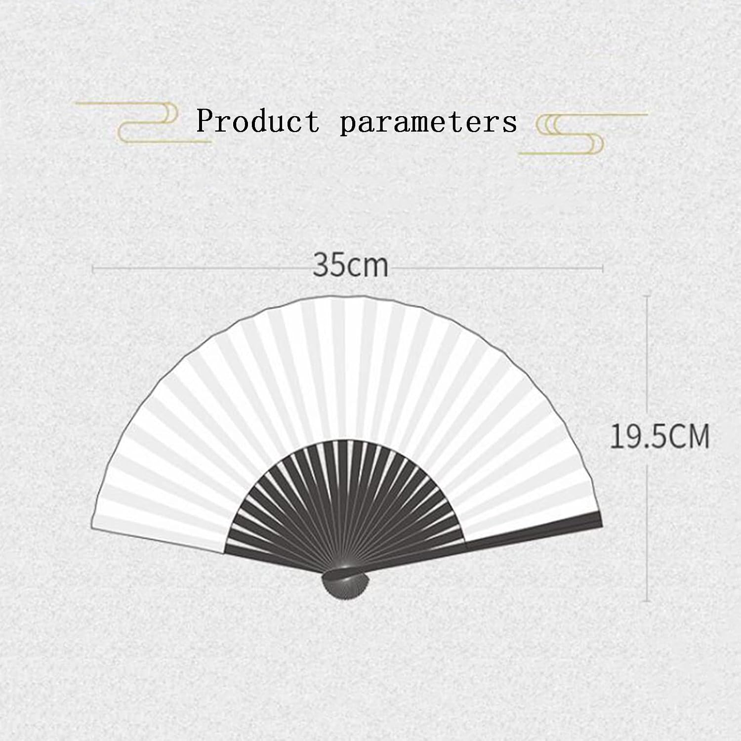 Chinese Floral Cloth Fan, Bamboo Fan, Hand Fan, Bamboo Folding Hand Fan, Black Hand Fan, Oriental Folding Fan Fan (Color : Khaki)