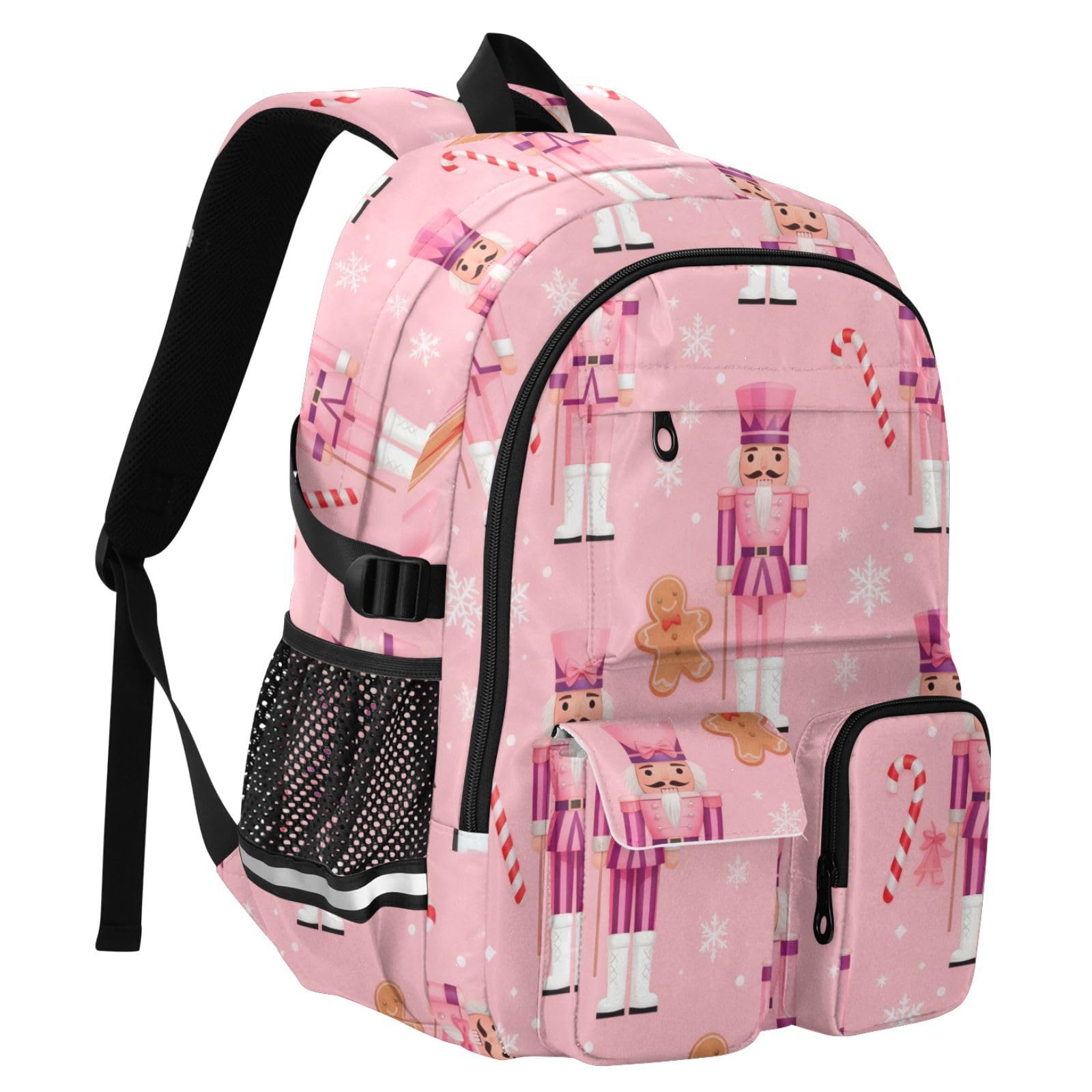 Grand sac à dos de voyage rose motif soldats casse-noisette pour homme et femme - Sac à dos rose pour adolescentes et filles - 43,2 à 5 pouces