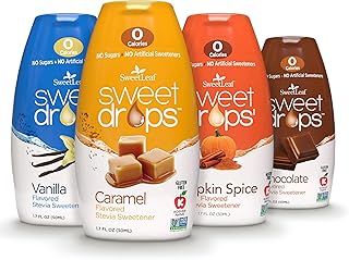 SweetLeaf Sweet Drops - Stevia Liquid Variety Pack, Chocolate, Caramel, Vanilla, Pumpkin Spice, Sugar-Free Coffee Syrup Alternative, 1.7 Oz Ea (Pack of 4)