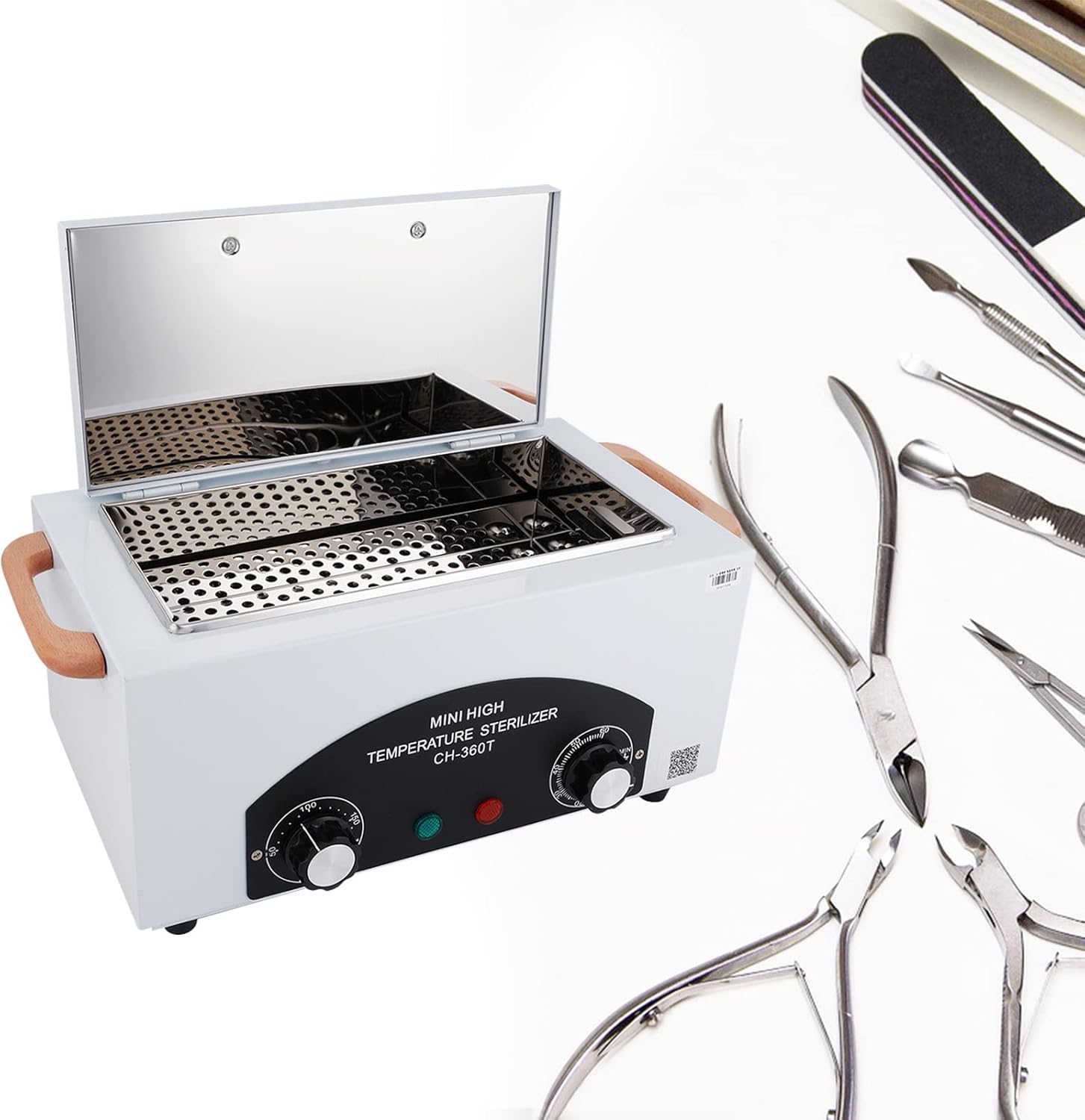 Nail Dry Heat Sterilizer 300W,220℃ High Temperature Autoclave Manicure