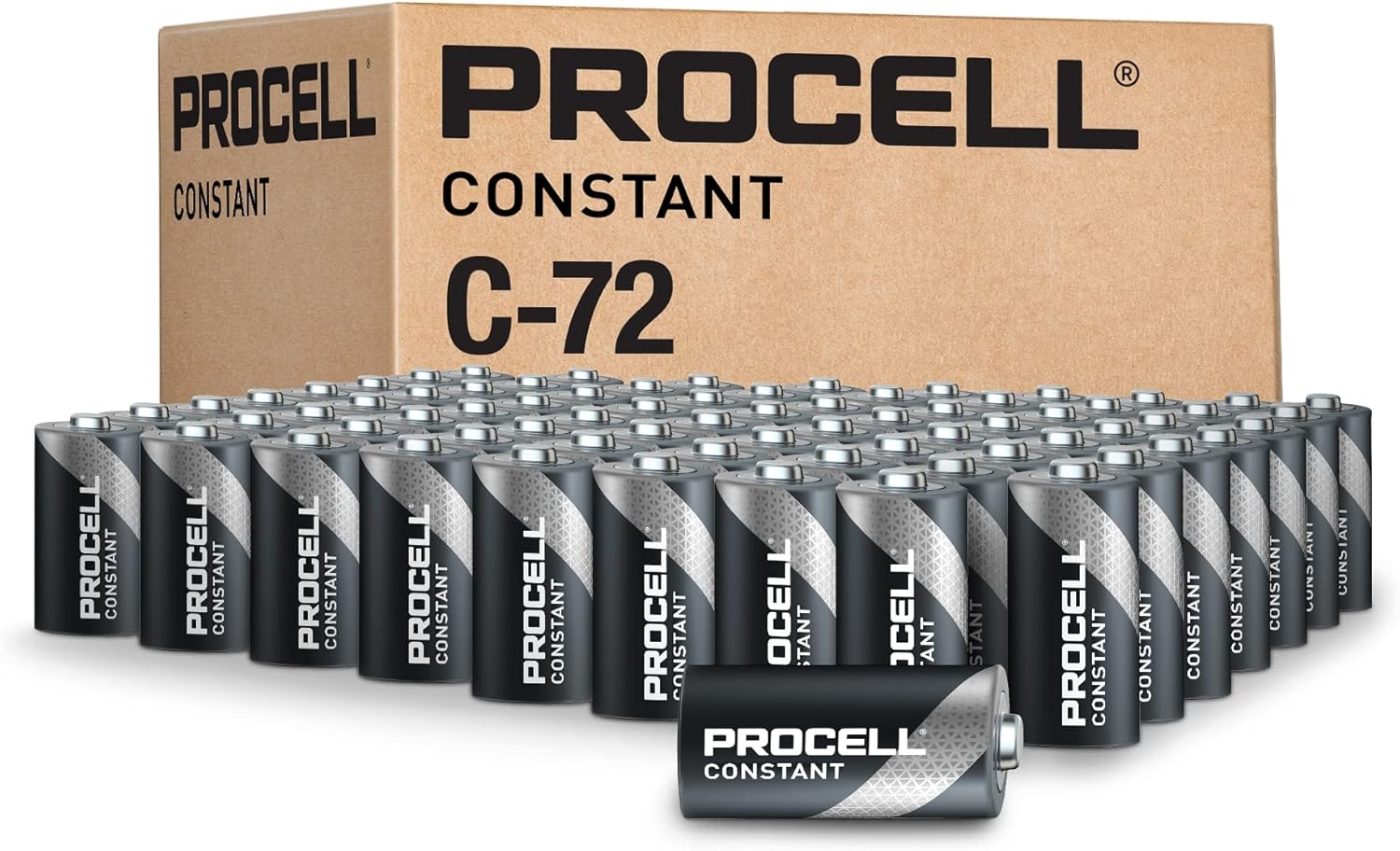 Procell Constant C Cell Long-Lasting Alkaline Batteries (72 Pack), 10-Year Shelf Life, Bulk Value Pack for Consistent Moderate Drain Professional Devices : Health & Household
