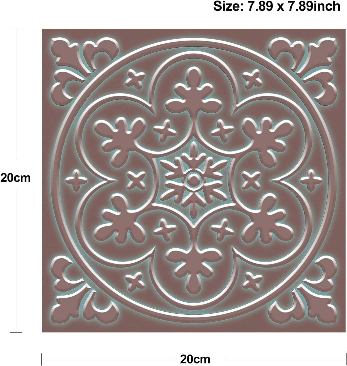 Peel and Stick Wall Tile Stickers Backsplash for Kitchen/Living Room/Bathroom in Metalic Design, 8x8 inch Pack of 10 Self Stick Paper Wall Tile Stickers for Your Home and DIY Projects (Bronzen)