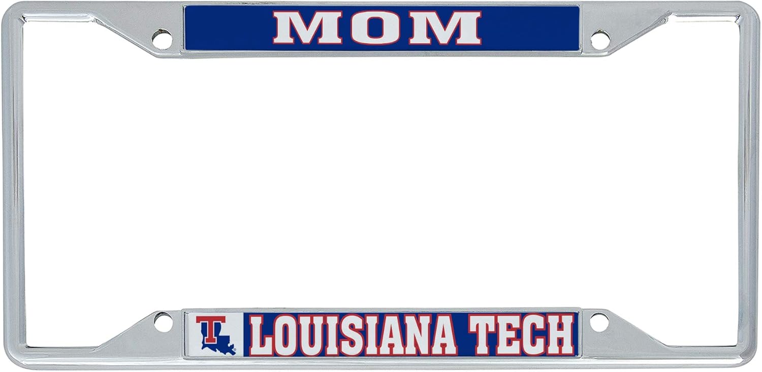 Desert Cactus Louisiana Tech University Car Accessories Bulldogs Metal License Plate Frame and Tag Holder for Front or Rear of Car (Mom)