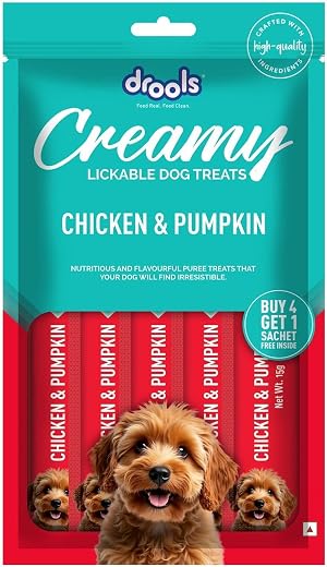 Drools All Life Stages Dog Treats Creamy 5 Sticks Tasty &amp; Nutritious Snack for All Breeds (15g x5) 75g | Chicken &amp; Pumpkin...