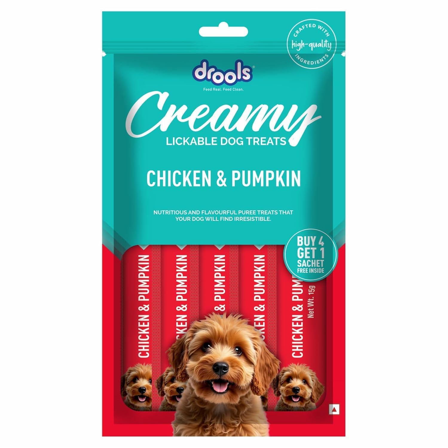 Drools All Life Stages Dog Treats Creamy 5 Sticks Tasty & Nutritious Snack for All Breeds (15g x5) 75g | Chicken & Pumpkin...