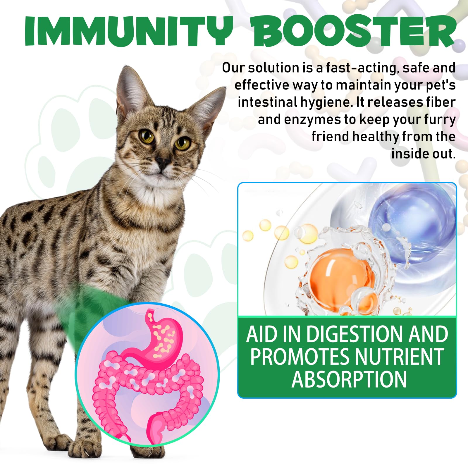 HEXIN Vermifuge pour chat 60 ml, vermifuge à base de plantes pour chats avec probitiques – Amélioration de la digestion, renforcement de l'immunité, anti-parasites, ankylostomes à large bande