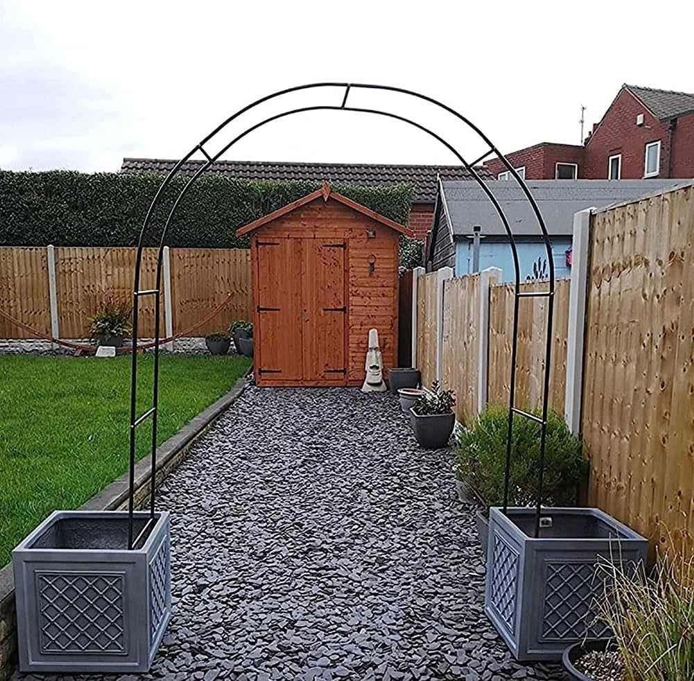 Metal Arch Arbor, Garden Arch Trellis for Climbing Plant, Garden Arbors with Base, for Outdoor Indoor Bridal Arch Arbor Party Decoration, 7.5Ft High × 7.8Ft Wide,White,W2.4M*H2.2M